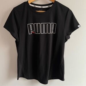 Puma Women's Black Logo Crew Neck T-Shirt